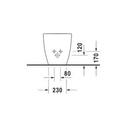 Duravit Happy D.2 Stand Bidet 570x365x400mm, Weiß Hochglanz, 1 HL, mit Überlauf, Ba... DURAVIT-2267100000 4021534856082 (Abb. 1)