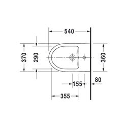 Duravit No.1 Wandbidet 540x370x300mm, Weiß Hochglanz, 1 HL, mit HLB/Überlauf... DURAVIT-2279150000 4053424182605 (Abb. 1)