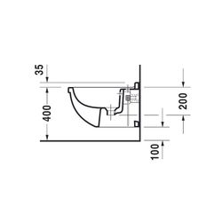 Duravit Starck 3 Wandbidet 540x365x335mm Weiß Hochglanz, WonderGliss, 1 HL, HLB, Ü... DURAVIT-22801500001 4021534630972 (Abb. 1)
