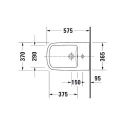 Duravit DuraStyle Stand Bidet 575x370x400mm, Weiß Hochglanz, 1 HL, mit Überlauf, Ba... DURAVIT-2284100000 4021534854385 (Abb. 1)