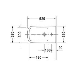 Duravit DuraStyle Wandbidet 620x370x325mm, Weiß Hochglanz, WonderGliss, 1 HL, HLB,... DURAVIT-22861500001 4021534909146 (Abb. 1)