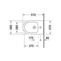 Duravit ME by Starck Wandbidet 570x370x295mm Weiß Seidenmatt, WonderGliss, 1 HL, H... DURAVIT-22881532001 4053424892658 (Abb. 1)