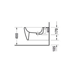 Duravit ME by Starck Wandbidet 570x370x295mm Weiß Seidenmatt, WonderGliss, 1 HL, H... DURAVIT-22881532001 4053424892658 (Abb. 1)