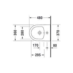 Duravit ME by Starck Wandbidet 480x370x290mm, Weiß Seidenmatt, 1 HL, HLB, Überlauf,... DURAVIT-2290153200 4053424892689 (Abb. 1)