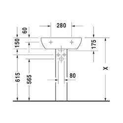 Duravit D-Code Waschtisch 430x550x175mm wandhäng., Weiß Hochglanz, Halbrund, 1 WP m... DURAVIT-2310550000 4021534344060 (Abb. 1)