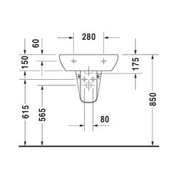 Duravit D-Code Waschtisch 430x550x175mm wandhäng., Weiß Hochglanz, Halbrund, 1 WP m... DURAVIT-2310550000 4021534344060 (Abb. 1)