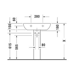 Duravit D-Code Waschtisch 500x650x180mm wandhäng., Weiß Hochglanz, Halbrund, 1 WP m... DURAVIT-2310650000 4021534344046 (Abb. 1)