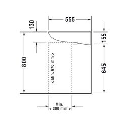 Duravit D-Code Waschtisch 555x600x155mm wandhäng., Weiß Hochglanz, Rechteckig, 1 Wa... DURAVIT-2312600000 4021534686504 (Abb. 1)