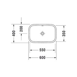 Duravit Happy D.2 Plus Aufsatzbecken 600mm, Weiß Hochglanz, WonderGliss, Rechtecki... DURAVIT-23146000001 4021534843457 (Abb. 1)