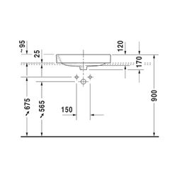 Duravit Happy D.2 Plus Aufsatzbecken 600mm, Weiß Hochglanz, WonderGliss, Rechtecki... DURAVIT-23156000001 4021534843495 (Abb. 1)