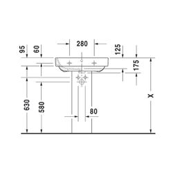 Duravit Happy D.2 Waschtisch 475x600x175mm wandhängend Weiß Hochglanz, Rechteckig,... DURAVIT-23166000001 4021534848797 (Abb. 1)