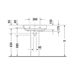 Duravit Happy D.2 Waschtisch 495x650x175mm wandhängend Weiß Hochglanz, Rechteckig,... DURAVIT-23166500001 4021534848728 (Abb. 1)