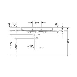 Duravit Happy D.2 Waschtisch 505x1000x170mm, WonderGliss, Weiß Hochglanz, Rechteck... DURAVIT-23181000271 4021534861376 (Abb. 1)
