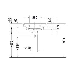 Duravit Happy D.2 Waschtisch 505x600x170mm, WonderGliss, Weiß Hochglanz, Rechtecki... DURAVIT-23186000001 4053424119519 (Abb. 1)