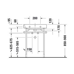 Duravit Happy D.2 Waschtisch 505x600x170mm, WonderGliss, Weiß Hochglanz, Rechtecki... DURAVIT-23186000001 4053424119519 (Abb. 1)