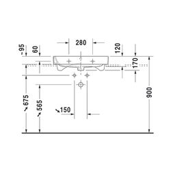 Duravit Happy D.2 Waschtisch 505x650x170mm, Weiß Hochglanz, Rechteckig, 1 WP/HL mit... DURAVIT-2318650027 4021534861321 (Abb. 1)