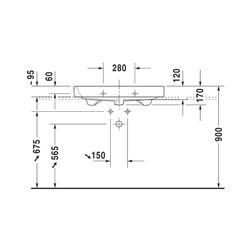 Duravit Happy D.2 Waschtisch 505x800x170mm, WonderGliss, Weiß Hochglanz, Rechtecki... DURAVIT-23188000001 4021534855986 (Abb. 1)