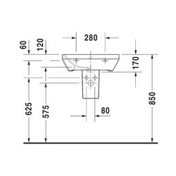 Duravit DuraStyle Waschtisch 440x550x170mm wandh. Weiß Hochglanz, Rechteckig, Wond... DURAVIT-23195500001 4021534850998 (Abb. 1)