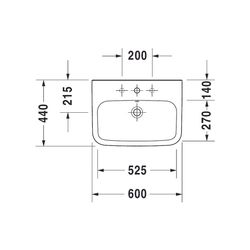 Duravit DuraStyle Waschtisch 440x600x170mm wandhäng., Weiß Hochglanz, Rechteckig, 1... DURAVIT-2319600000 4021534851025 (Abb. 1)