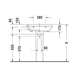 Duravit DuraStyle Waschtisch 440x600x170mm wandhäng., Weiß Hochglanz, Rechteckig, 1... DURAVIT-2319600000 4021534851025 (Abb. 1)