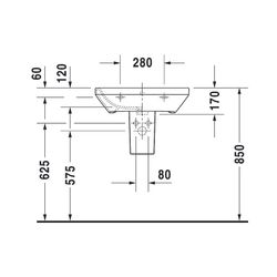 Duravit DuraStyle Waschtisch 440x600x170mm wandhäng., Weiß Hochglanz, Rechteckig, 1... DURAVIT-2319600000 4021534851025 (Abb. 1)