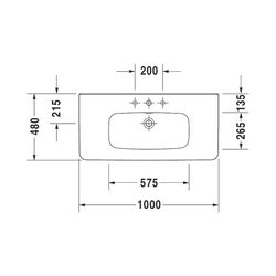 Duravit DuraStyle Waschtisch 480x1000x170mm, Weiß Hochglanz, Rechteckig, 1 Waschpla... DURAVIT-2320100000 4021534851100 (Abb. 1)