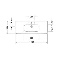 Duravit DuraStyle Waschtisch 480x1200x170mm, Weiß Hochglanz, Rechteckig, 1 Waschpla... DURAVIT-2320120000 4021534904325 (Abb. 1)