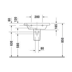 Duravit DuraStyle Waschtisch 480x650x165mm, Weiß Hochglanz, Rechteckig, 1 Waschplat... DURAVIT-2320650000 4021534854316 (Abb. 1)