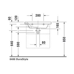 Duravit DuraStyle Waschtisch 480x650x165mm, Weiß Hochglanz, Rechteckig, 1 Waschplat... DURAVIT-2320650000 4021534854316 (Abb. 1)
