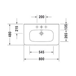 Duravit DuraStyle Waschtisch 480x800x170mm, Weiß Hochglanz, Rechteckig, 1 Waschplat... DURAVIT-2320800000 4021534850721 (Abb. 1)