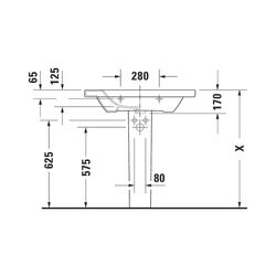 Duravit DuraStyle Waschtisch 480x800x170mm, Weiß Hochglanz, Rechteckig, 1 Waschplat... DURAVIT-2320800000 4021534850721 (Abb. 1)