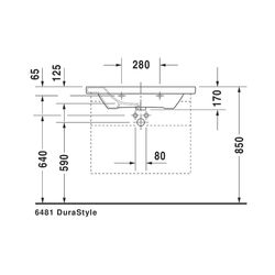 Duravit DuraStyle Waschtisch 480x800x170mm, Weiß Hochglanz, Rechteckig, 1 Waschplat... DURAVIT-2320800000 4021534850721 (Abb. 1)
