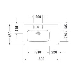 Duravit DuraStyle Waschtisch 480x800x170mm, WonderGliss, Weiß Hochglanz, Rechtecki... DURAVIT-23258000001 4021534894299 (Abb. 1)