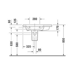 Duravit DuraStyle Waschtisch 480x800x170mm, WonderGliss, Weiß Hochglanz, Rechtecki... DURAVIT-23258000001 4021534894299 (Abb. 1)