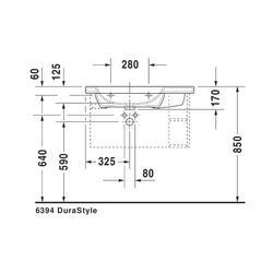 Duravit DuraStyle Waschtisch 480x800x170mm, WonderGliss, Weiß Hochglanz, Rechtecki... DURAVIT-23258000001 4021534894299 (Abb. 1)