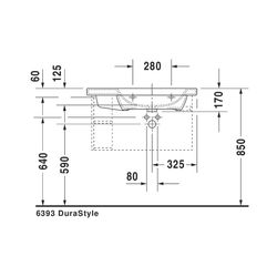 Duravit DuraStyle Waschtisch 480x800x170mm, WonderGliss, Weiß Hochglanz, Rechtecki... DURAVIT-23268000001 4021534894282 (Abb. 1)