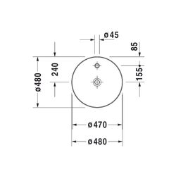 Duravit Cape Cod Aufsatzbecken 480mm, Weiß Hochglanz, DuraCeram, rund, ohne Überlau... DURAVIT-2328480000 4021534955341 (Abb. 1)