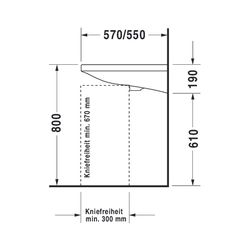 Duravit DuraStyle Waschtisch 570x650x170mm wandh. Weiß Hochglanz, Rechteckig, Wond... DURAVIT-23296500001 4021534984778 (Abb. 1)