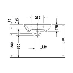 Duravit DuraStyle Waschtisch 570x650x170mm wandh. Weiß Hochglanz, Rechteckig, Wond... DURAVIT-23296500001 4021534984778 (Abb. 1)