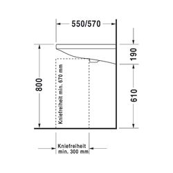 Duravit DuraStyle Waschtisch 570x650x170mm wandhäng., Weiß Hochglanz, Rechteckig, ... DURAVIT-23306500701 4021534958717 (Abb. 1)