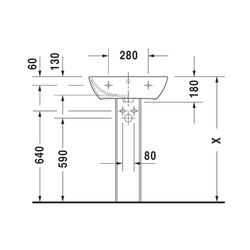 Duravit ME by Starck Waschtisch 440x550x180mm wandhäng., Weiß SDM, Rechteckig, 1 Wa... DURAVIT-2335553200 4053424892702 (Abb. 1)