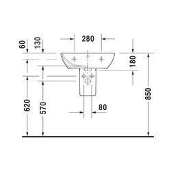 Duravit ME by Starck Waschtisch 440x550x180mm wandhäng., Weiß SDM, Rechteckig, 1 Wa... DURAVIT-2335553200 4053424892702 (Abb. 1)