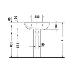 Duravit ME by Starck Waschtisch 490x650x180mm wandhäng., Weiß Hochglanz, Rechteckig... DURAVIT-2335650000 4021534966613 (Abb. 1)