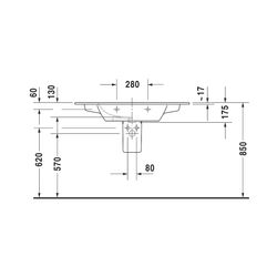 Duravit ME by Starck Waschtisch 490x1030x175mm, WonderGliss, Weiß SDM, Rechteckig,... DURAVIT-23361032601 4053424892870 (Abb. 1)