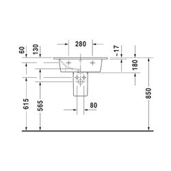 Duravit ME by Starck Waschtisch 490x630x180mm, Weiß Hochglanz, Rechteckig, 1 Waschp... DURAVIT-2336630000 4053424052014 (Abb. 1)