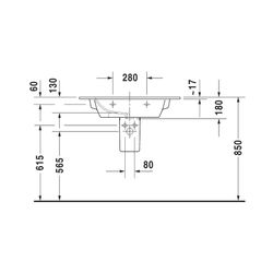 Duravit ME by Starck Waschtisch 490x830x180mm, Weiß Hochglanz, Rechteckig, 1 Waschp... DURAVIT-2336830000 4021534966538 (Abb. 1)