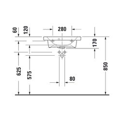 Duravit DuraStyle Waschtisch 400x550x170mm, Compact, Weiß Hochglanz, Rechteckig, 1 ... DURAVIT-2337550000 4053424566412 (Abb. 1)