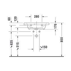 Duravit DuraStyle Waschtisch 400x635x170mm Compact WonderGliss Weiß Hochglanz Rech... DURAVIT-23376300001 4053424114989 (Abb. 1)