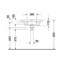 Duravit DuraStyle Waschtisch 400x635x170mm Compact WonderGliss Weiß Hochglanz Rech... DURAVIT-23376300001 4053424114989 (Abb. 1)