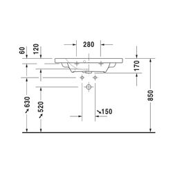 Duravit DuraStyle Waschtisch 400x785x170mm Compact WonderGliss Weiß Hochglanz Rech... DURAVIT-23377800001 4021534977220 (Abb. 1)